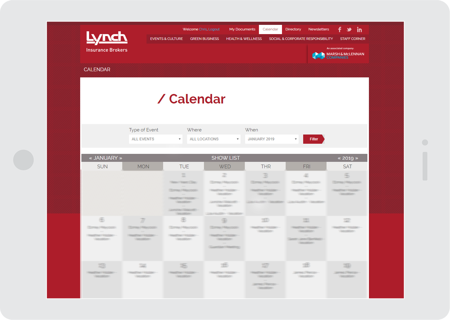 Lynch Insurance brokers - Intranet